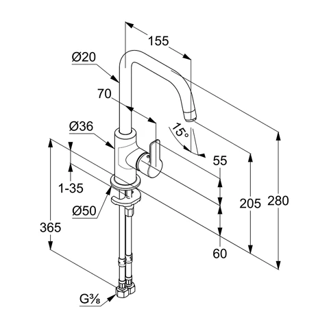 PURE & EASY WaschtischEHM seitl. Bed. ohne Ablaufgarnitur chrom PURE & EASY WaschtischEHM seitl. Bed. ohne Ablaufgarnitur chrom