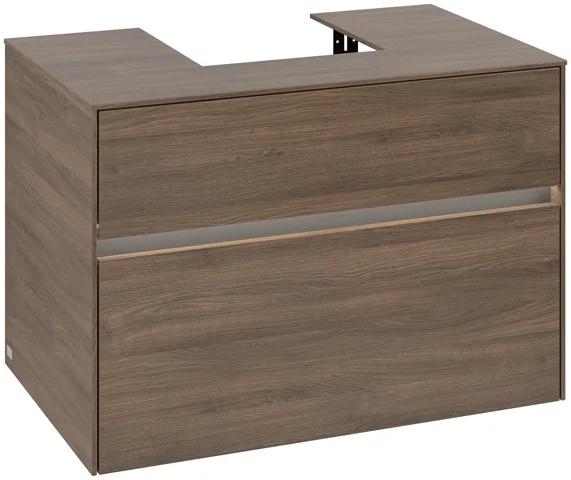 Villeroy & Boch Waschtischunterschrank „Collaro“ 800 × 548 × 500 mm Arizona Oak, mit Beleuchtung, für Becken mittig