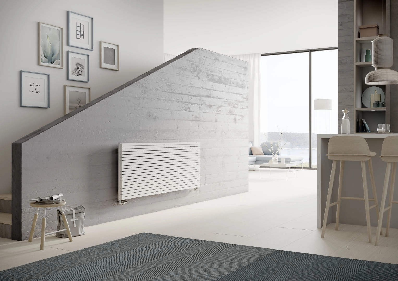 Kermi Design-Heizkörper „Carré®“ horizontal 100 × 89,5 cm in Graphit Metallic