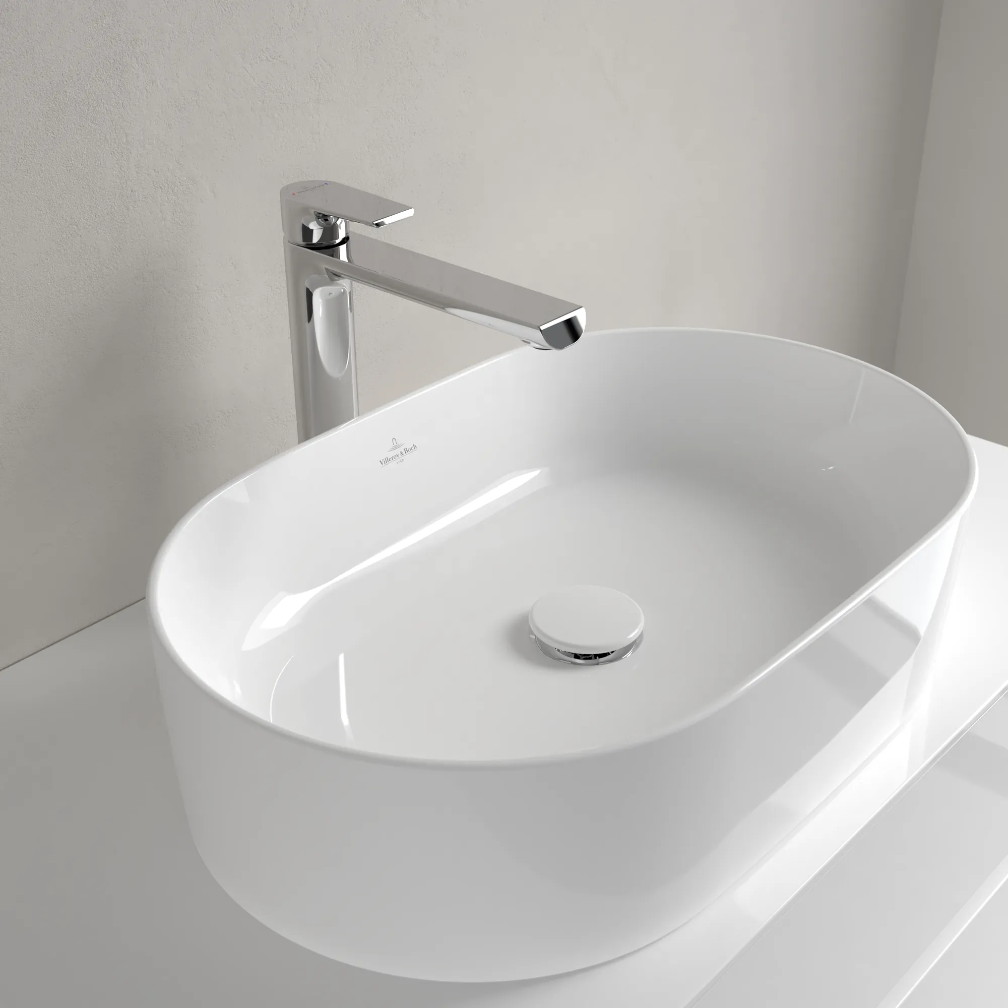 Villeroy & Boch Aufsatzwaschtisch oval aus TitanCeram „Collaro“ 560 × 360 × 145 mm, ohne Hahnlochbohrung in Weiß Alpin Villeroy & Boch Aufsatzwaschtisch oval aus TitanCeram „Collaro“ 560 × 360 × 145 mm, ohne Hahnlochbohrung in Weiß Alpin