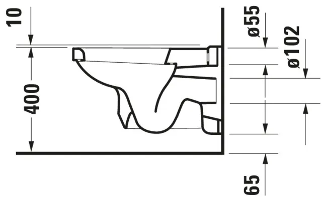 Wand-Tiefspül-WC „1930“ 35,5 × 34,5 × 58,5 cm