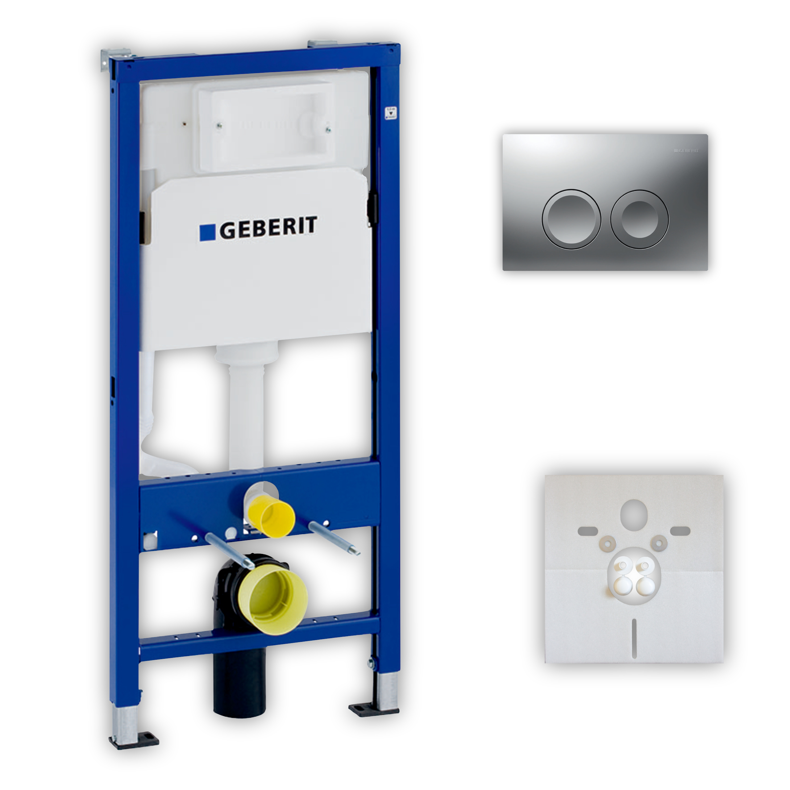 Vorwand-/Einbauelement für Toilette mit Spülkasten Delta (UP100) Betätigungsplatte Geberit UP100 „Delta25“ in Vorwand-/Einbauelement für Toilette mit Spülkasten Delta (UP100) Betätigungsplatte Geberit UP100 „Delta25“ in
