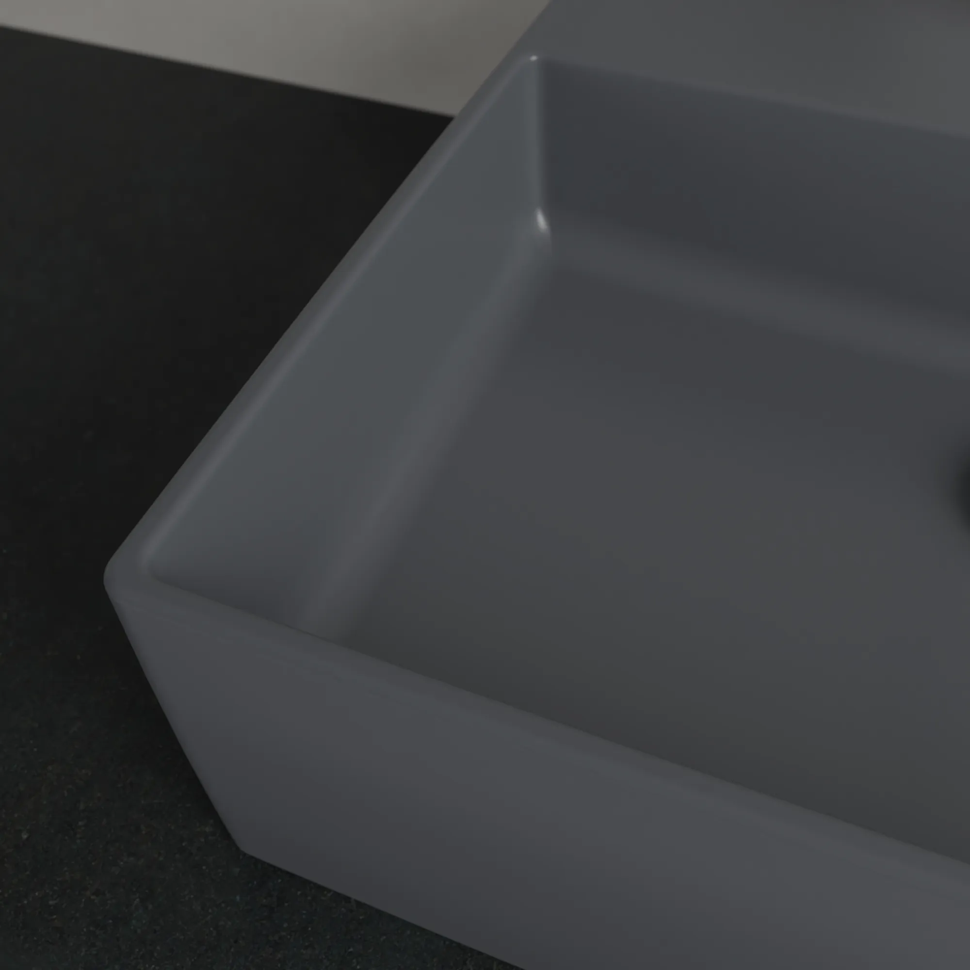 Villeroy & Boch Aufsatzwaschtisch aus TitanCeram „Memento 2.0“ 498 × 420 × 139 mm, mit Hahnlochbohrung, Hahnlochposition mittig in Graphite