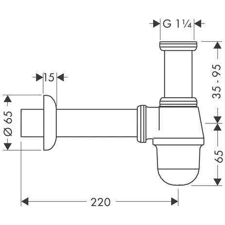 Hansgrohe Sifons Tassensiphon Standardmodell für Bidet, Chrom Hansgrohe Sifons Tassensiphon Standardmodell für Bidet, Chrom