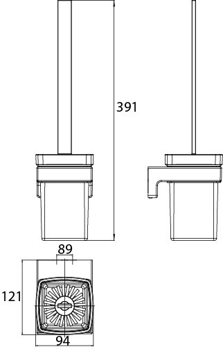 emco Toilettenbürstengarnitur „cue“ in chrom