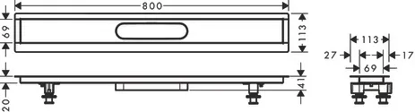 uBox universal Installationsset 800 mm für befliesbare Duschrinnen