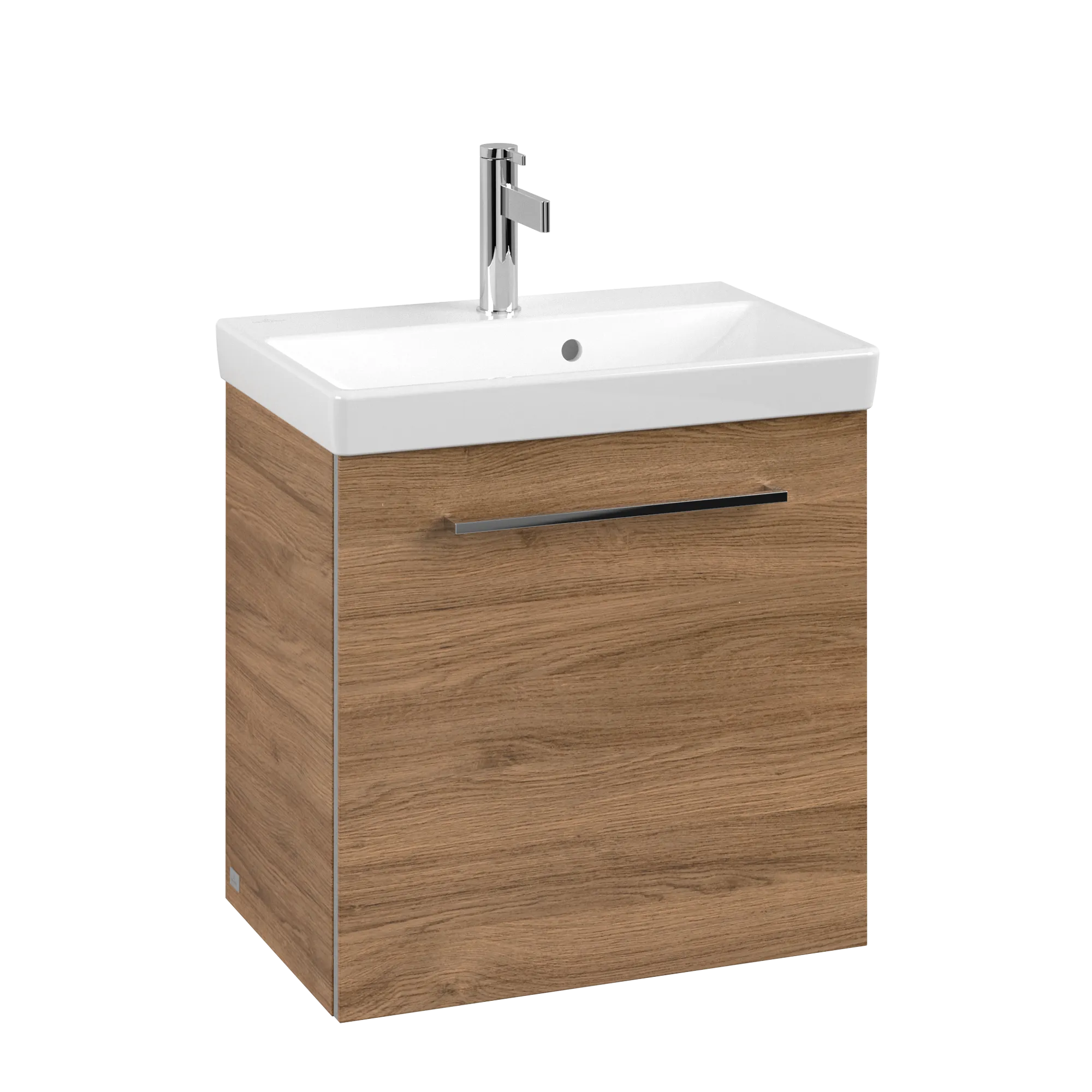 Villeroy & Boch Waschtischunterschrank mit Tür „Avento“ für Schrankwaschtisch 530 × 514 × 352 mm Kansas Oak, Anschlag rechts, Soft Closing, 1 Tür