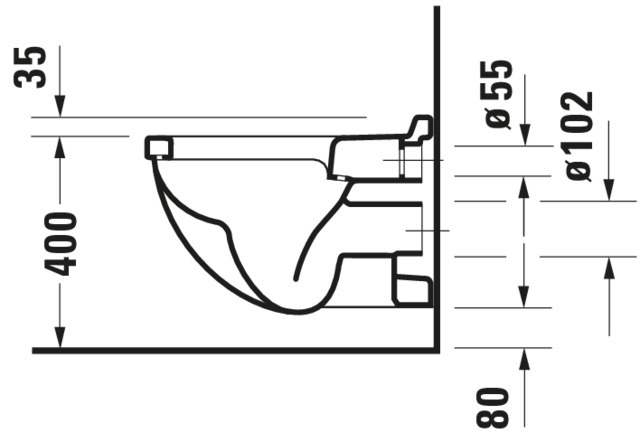 Wand-WC Starck 3 540 mm Tiefspüler,Bef.-Abstand 230mm,weiß,HYG