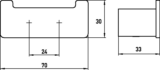 loft Doppelhaken 70 × 30 × 33mm, chrom