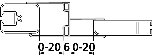 Kermi Duschdesign Kombiprofil „IBIZA 2000“ 2000 mm in Silber Mattglanz