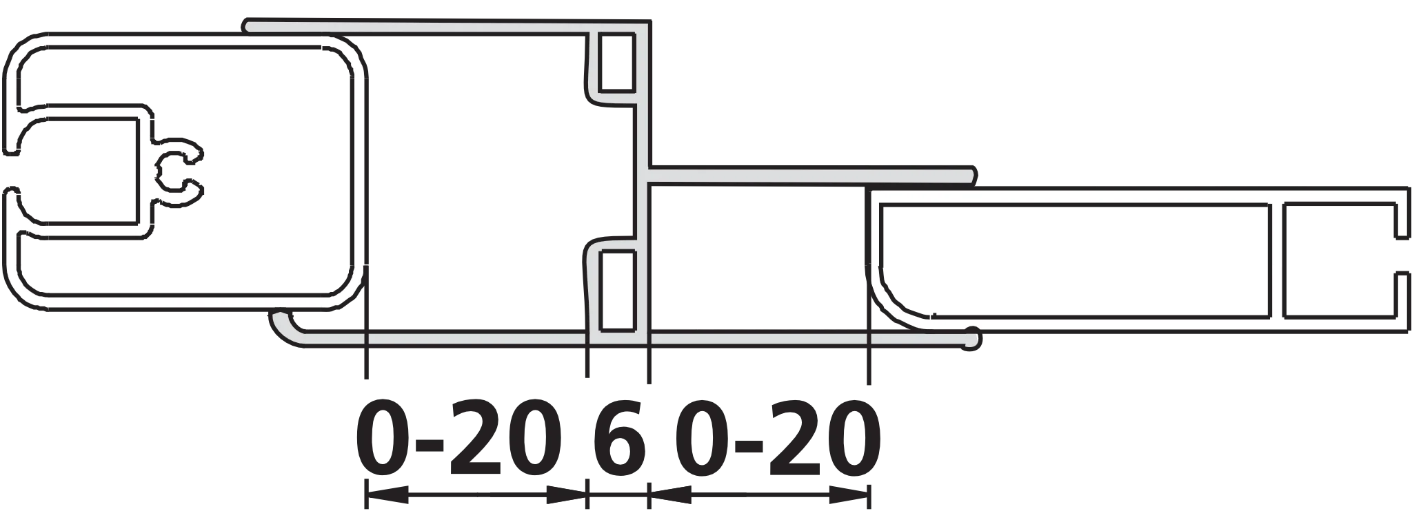 Kermi Duschdesign Kombiprofil „IBIZA 2000“ 2000 mm in Silber Mattglanz