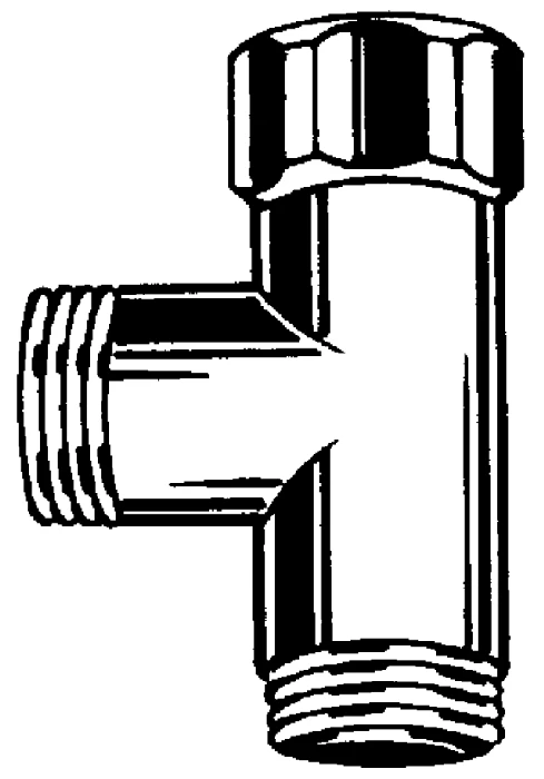 T-Stück 1/2'' 28874, zum Anschluss an Brause- und Wannenbatterie, chrom