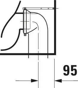 Stand-Tiefspül-WC back to wall „D-Neo“ 37 × 40 × 58 cm in, Abgang waagerecht