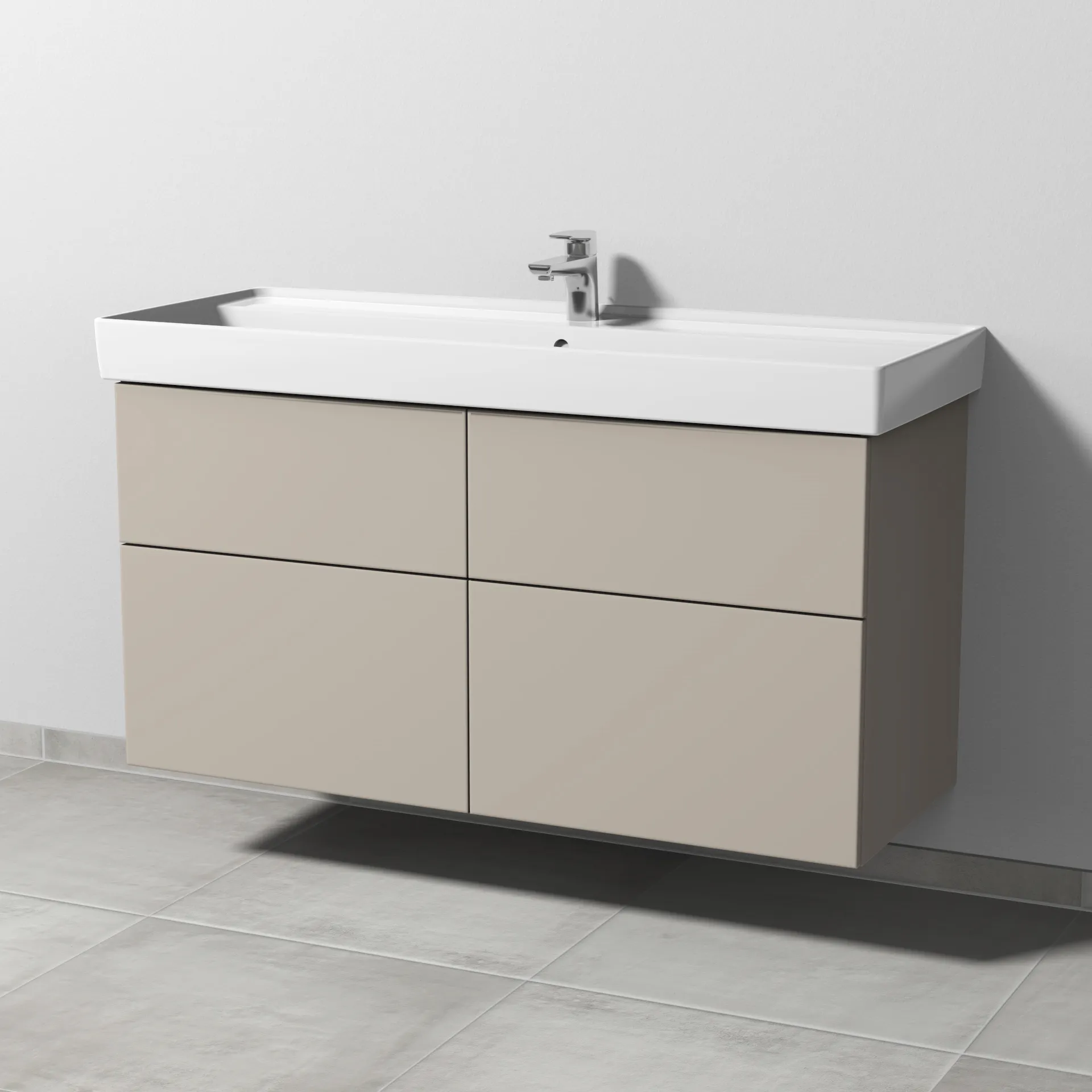 Sanipa Waschtischunterschrank „3way“ passend zu Keramik-Waschtische Collaro von Villeroy &Boch 1150 × 588 × 447 mm in Kaschmir (matt)