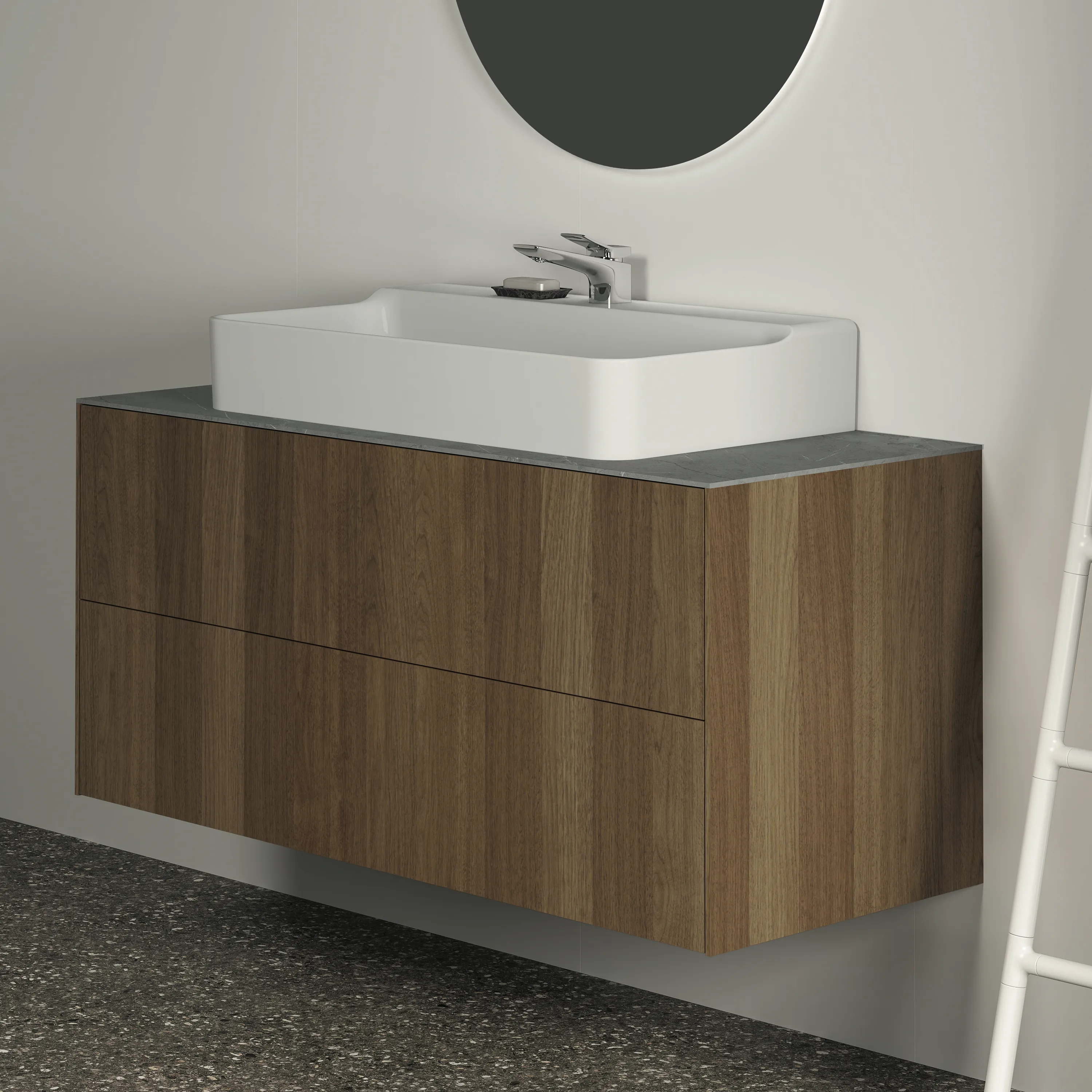 Ideal Standard Waschtischunterschrank „Conca“ 120 × 54 × 50,5 cm Walnuss dunkel Furnier Ideal Standard Waschtischunterschrank „Conca“ 120 × 54 × 50,5 cm Walnuss dunkel Furnier