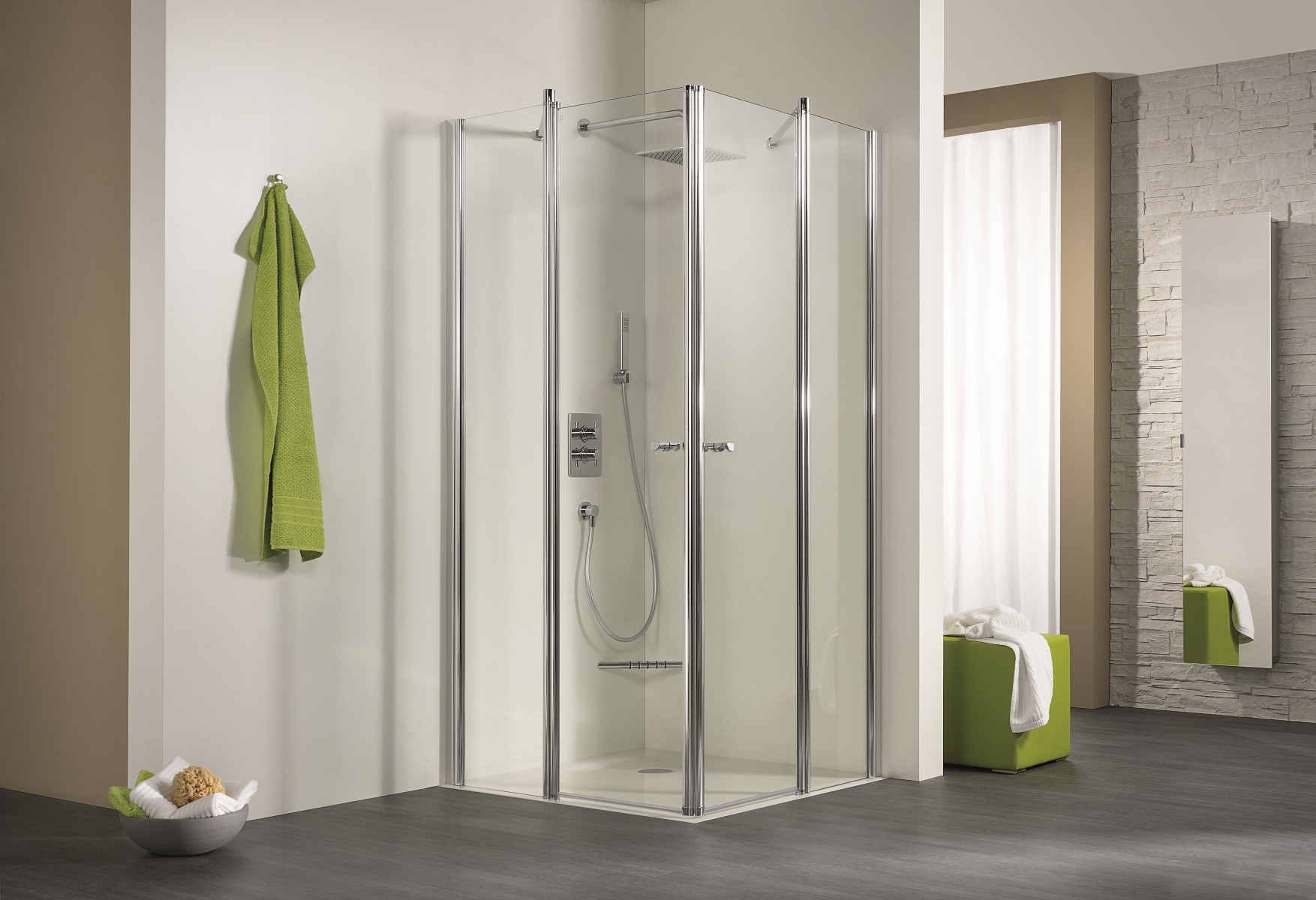HSK teilgerahmte Eckeinstieg pendelbar 4-teilig „Exklusiv“ Glas Klar hell, Profile Alu Silber-matt, B: 800 mm H: 2000 mm T: 750 mm HSK teilgerahmte Eckeinstieg pendelbar 4-teilig „Exklusiv“ Glas Klar hell, Profile Alu Silber-matt, B: 800 mm H: 2000 mm T: 750 mm