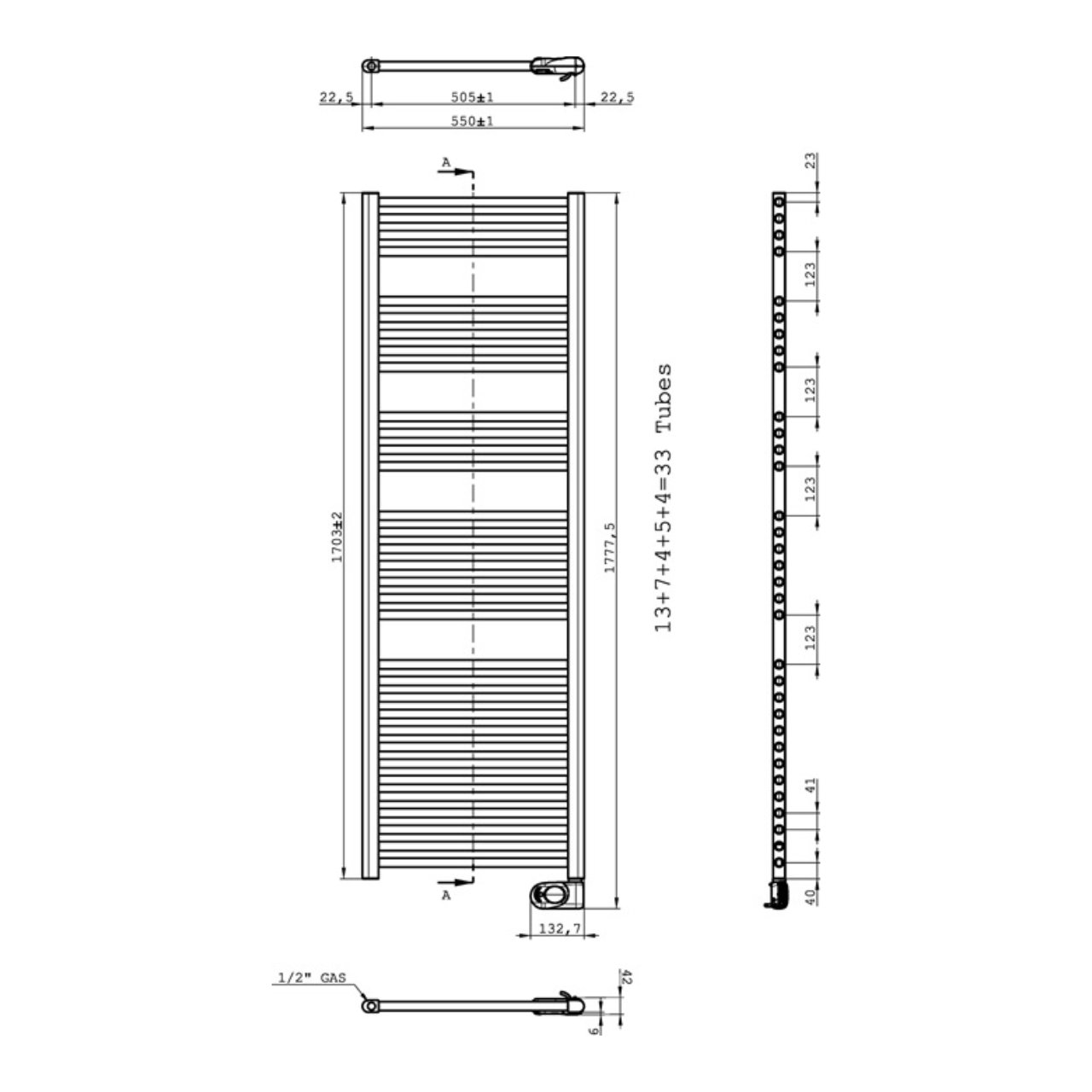 Badundu Design-Elektroheizkörper 170,3 cm