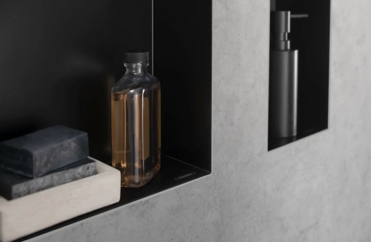 Hansgrohe XtraStoris Minimalistic Wandnische rahmenlos 300x300x100 mm Mattschwarz Hansgrohe XtraStoris Minimalistic Wandnische rahmenlos 300x300x100 mm Mattschwarz