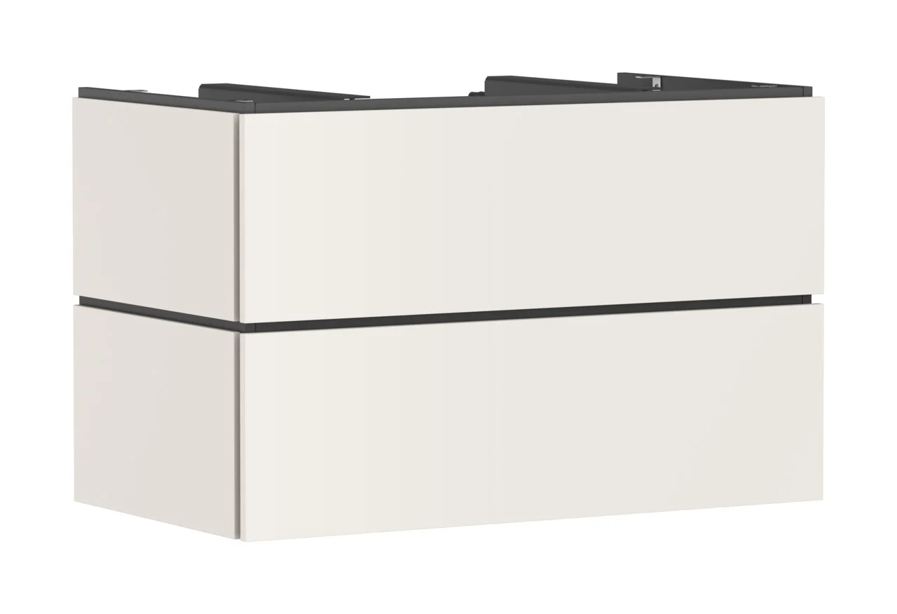 Hansgrohe Waschtischunterschrank Xilesa E, Sandbeige Matt, 980x550 mm, 2 Schubkästen, SoftClose, vormontiert