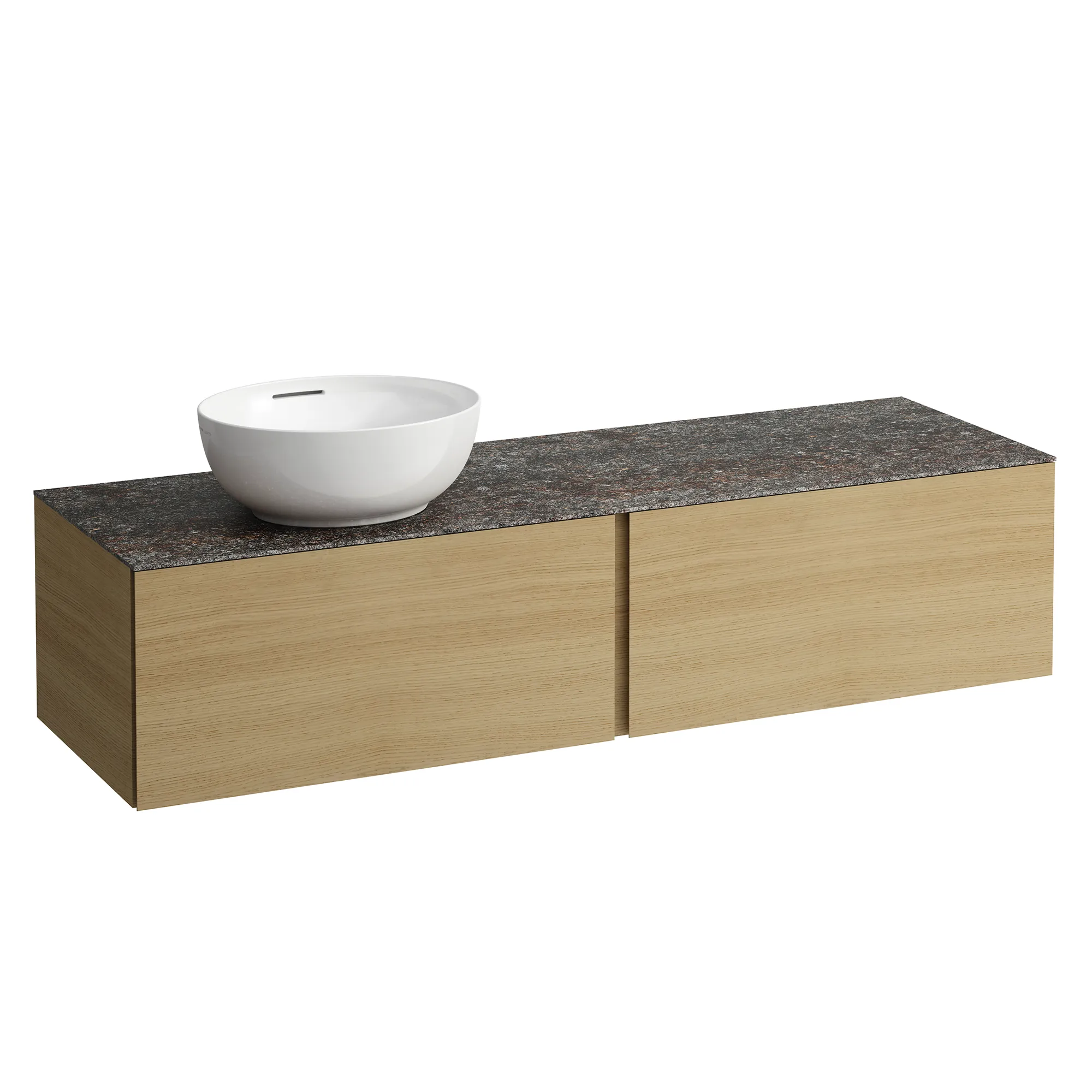 Laufen Schubladenelement „Ilbagnoalessi“ 1600 × 370 × 500 mm Eiche hell, ohne Hahnlochbohrung, links