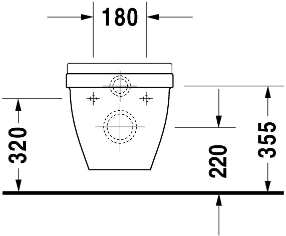 Wand-WC Starck 3 540 mm Flachspüler, weiß