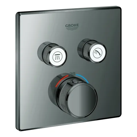 Thermostat Grohtherm SmartControl 29124, mit 2 Absperrventilen, Fertigmontageset für Rapido SmartBox, Wandrosette eckig, chrom Thermostat Grohtherm SmartControl 29124, mit 2 Absperrventilen, Fertigmontageset für Rapido SmartBox, Wandrosette eckig, chrom