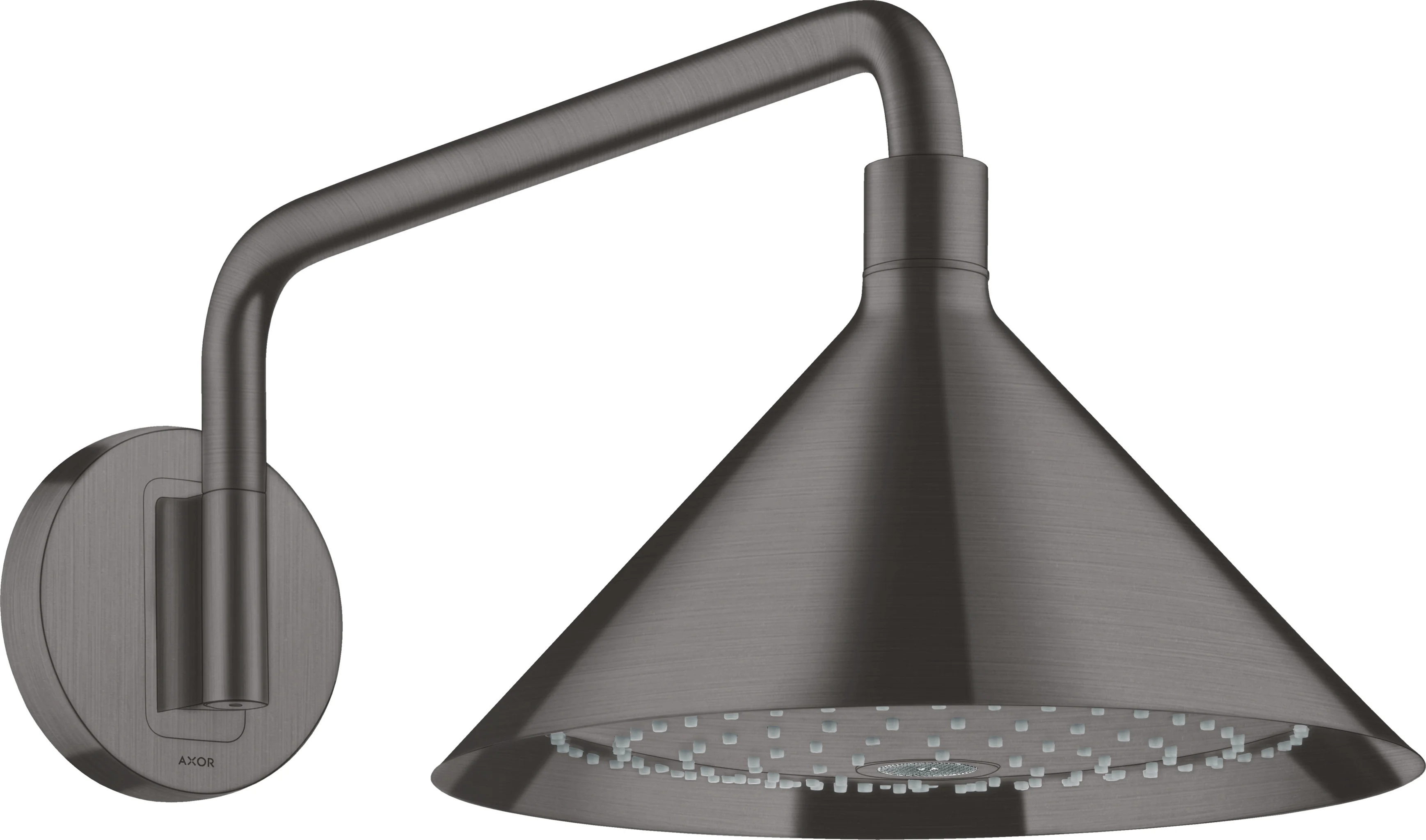Hansgrohe AXOR Showers/ Front Kopfbrause 240 2jet mit Brausearm, Brushed Black Chrome, 279 mm, 15 l/min, 8 l/min, 3 bar, 400 mm, 150°