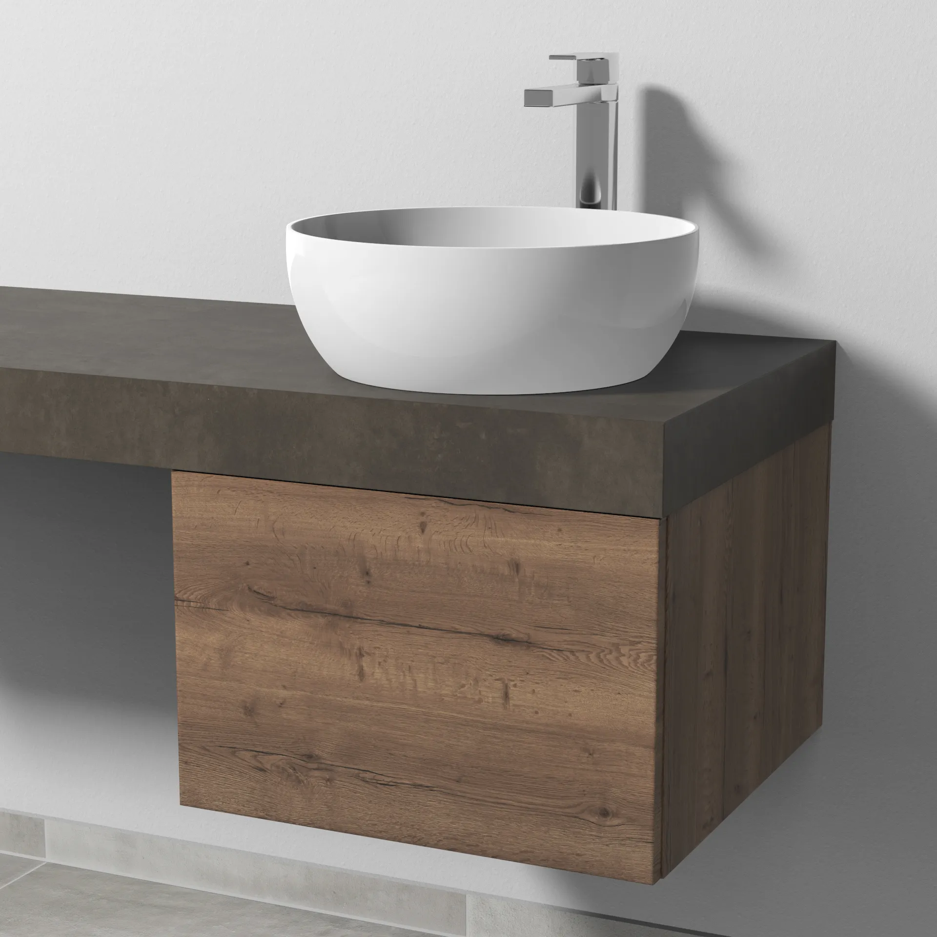 Sanipa Waschtischunterschrank „2morrow“ 500 × 340 × 520 mm in Eiche Tabak