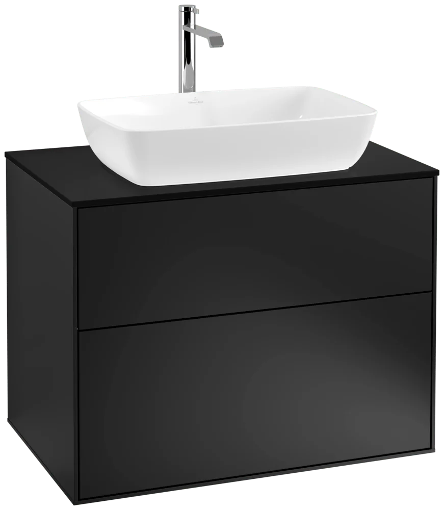 Villeroy & Boch Waschbeckenunterschrank Finion F75, 800 x 603 x 501 mm, Black Matt Lacquer, mit SoftClosing und Push-to-open Funktion Villeroy & Boch Waschbeckenunterschrank Finion F75, 800 x 603 x 501 mm, Black Matt Lacquer, mit SoftClosing und Push-to-open Funktion