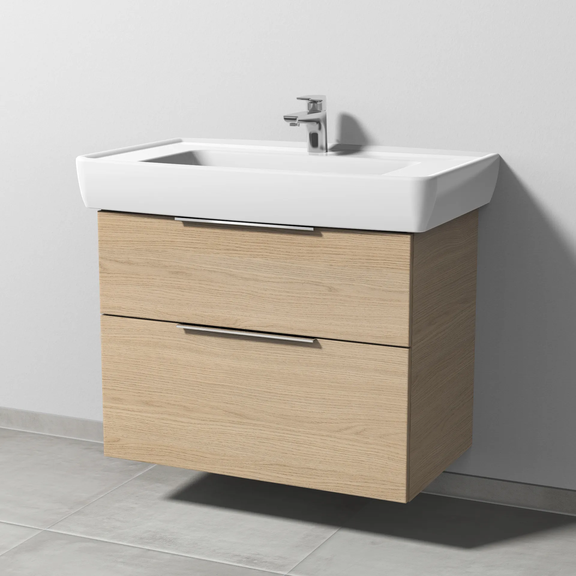 Sanipa Waschtischunterschrank „3way“ 750 × 588 × 447 mm in Eiche Nordic Sanipa Waschtischunterschrank „3way“ 750 × 588 × 447 mm in Eiche Nordic