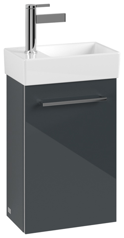 Villeroy & Boch Waschtischunterschrank mit Tür „Avento“ für Schrankwaschtisch 34 × 51,4 × 20,2 × 20,2 cm in Crystal Grey, Anschlag links, Soft Closing, 1 Tür