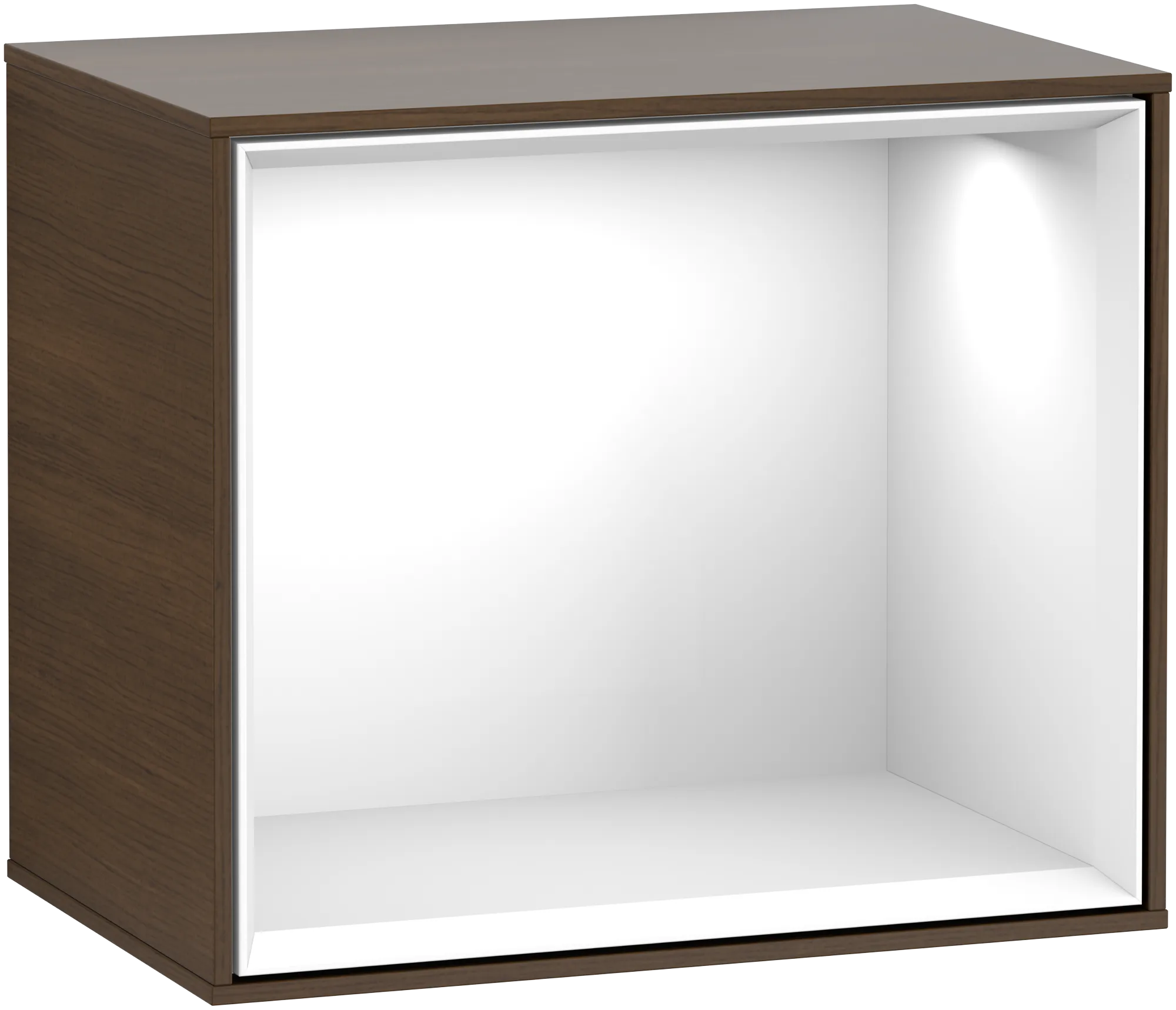 Villeroy & Boch Regalmodul Finion F580GF, Walnut Veneer, 418x356x270mm, mit dimmbarer LED-Beleuchtung