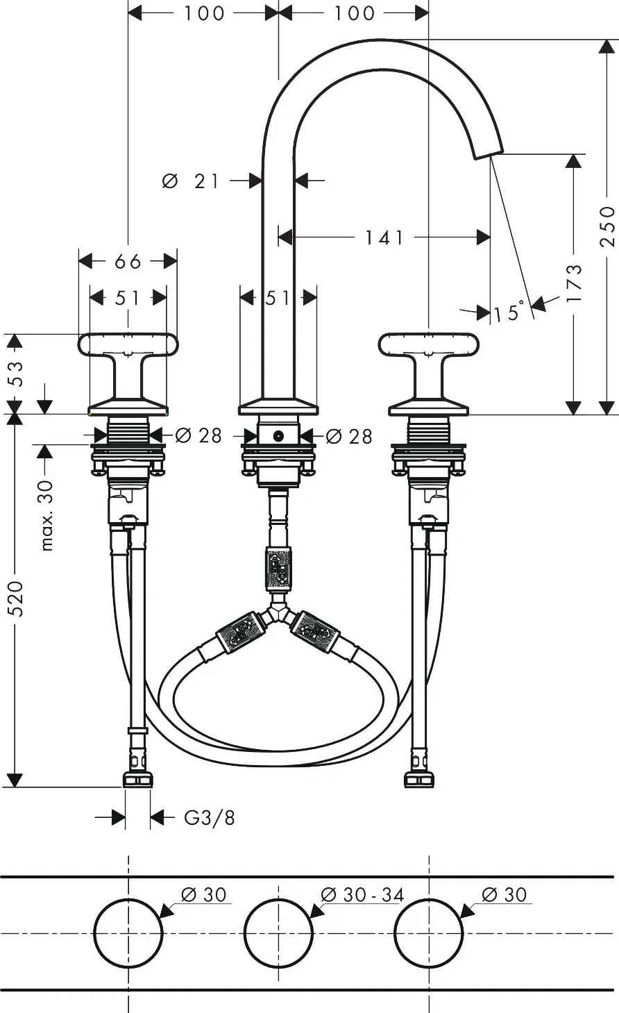 Hansgrohe AXOR One 3-Loch Waschtischarmatur 170 Brushed Red Gold Hansgrohe AXOR One 3-Loch Waschtischarmatur 170 Brushed Red Gold