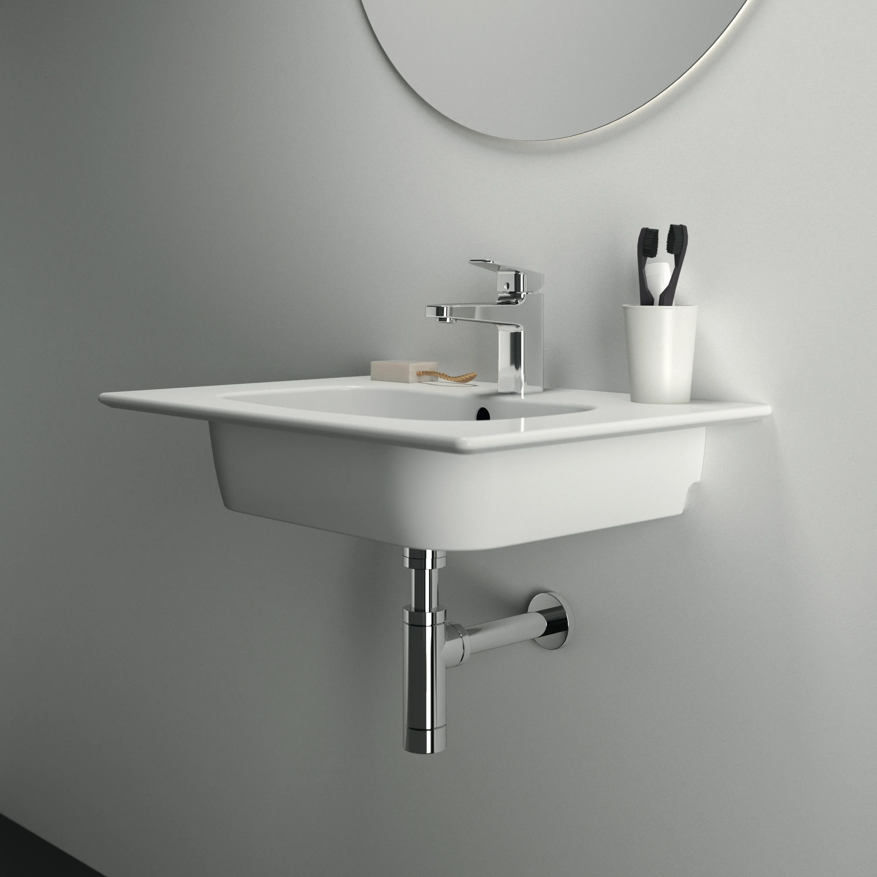 Waschbecken „i.life A“ 64 × 46 × 15,5 cm, Hahnlochposition mittig Waschbecken „i.life A“ 64 × 46 × 15,5 cm, Hahnlochposition mittig