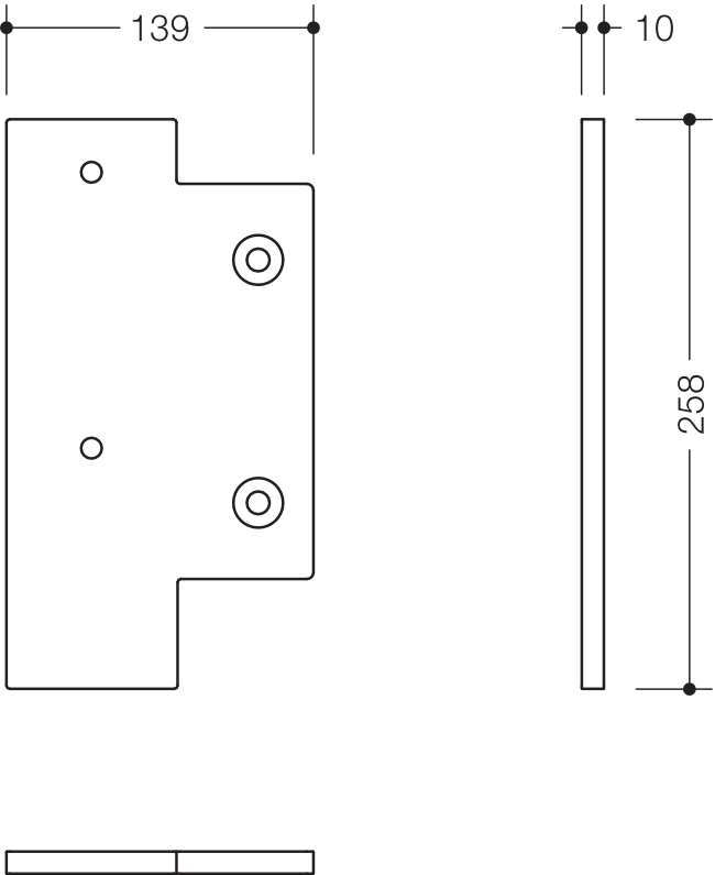 Montageplatte S50 für SK-Griff 801/805C/900(B), re