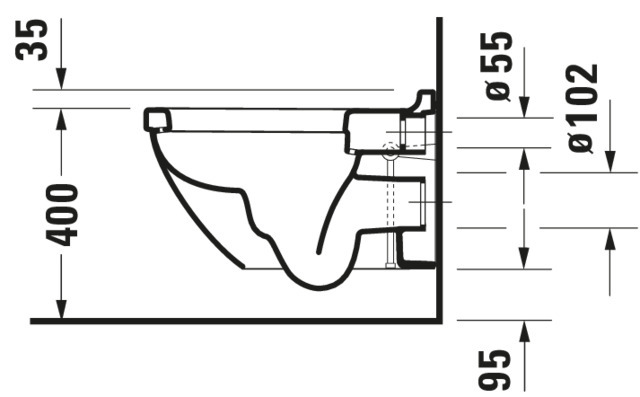 Wand-WC Starck 3 540 mm Tiefspüler, Durafix, weiß