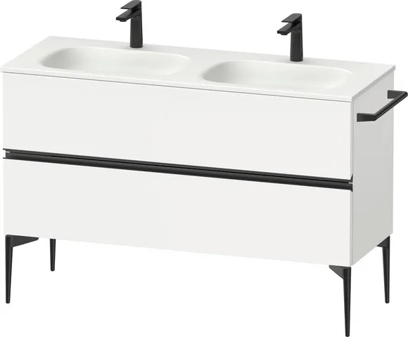 Duravit Waschtischunterschrank „Sivida“ 128 × 59,2 × 47,7 cm Front- & Korpusfarbe: Weiß Matt / Grifffarbe: Diamantschwarz / Größe: 128 × 47,7 × 59,2 cm Duravit Waschtischunterschrank „Sivida“ 128 × 59,2 × 47,7 cm Front- & Korpusfarbe: Weiß Matt / Grifffarbe: Diamantschwarz / Größe: 128 × 47,7 × 59,2 cm