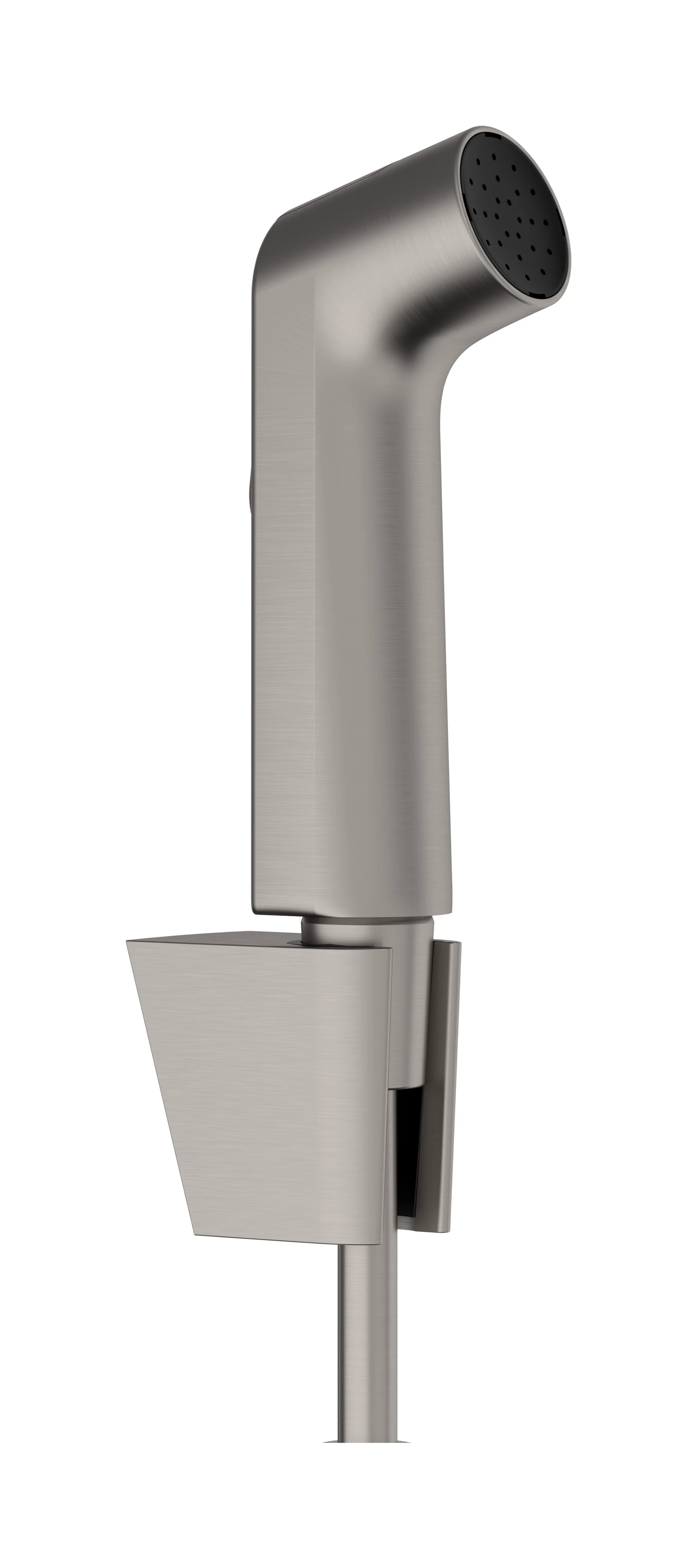 Hansgrohe Bidette Handbrause 1jet S EcoSmart mit Porter S Brausehalter und Brauseschlauch 125 cm, Brushed Black Chrome