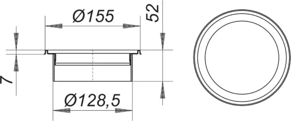 Aufsatzrahmen V, S 15/ d: 155 mm