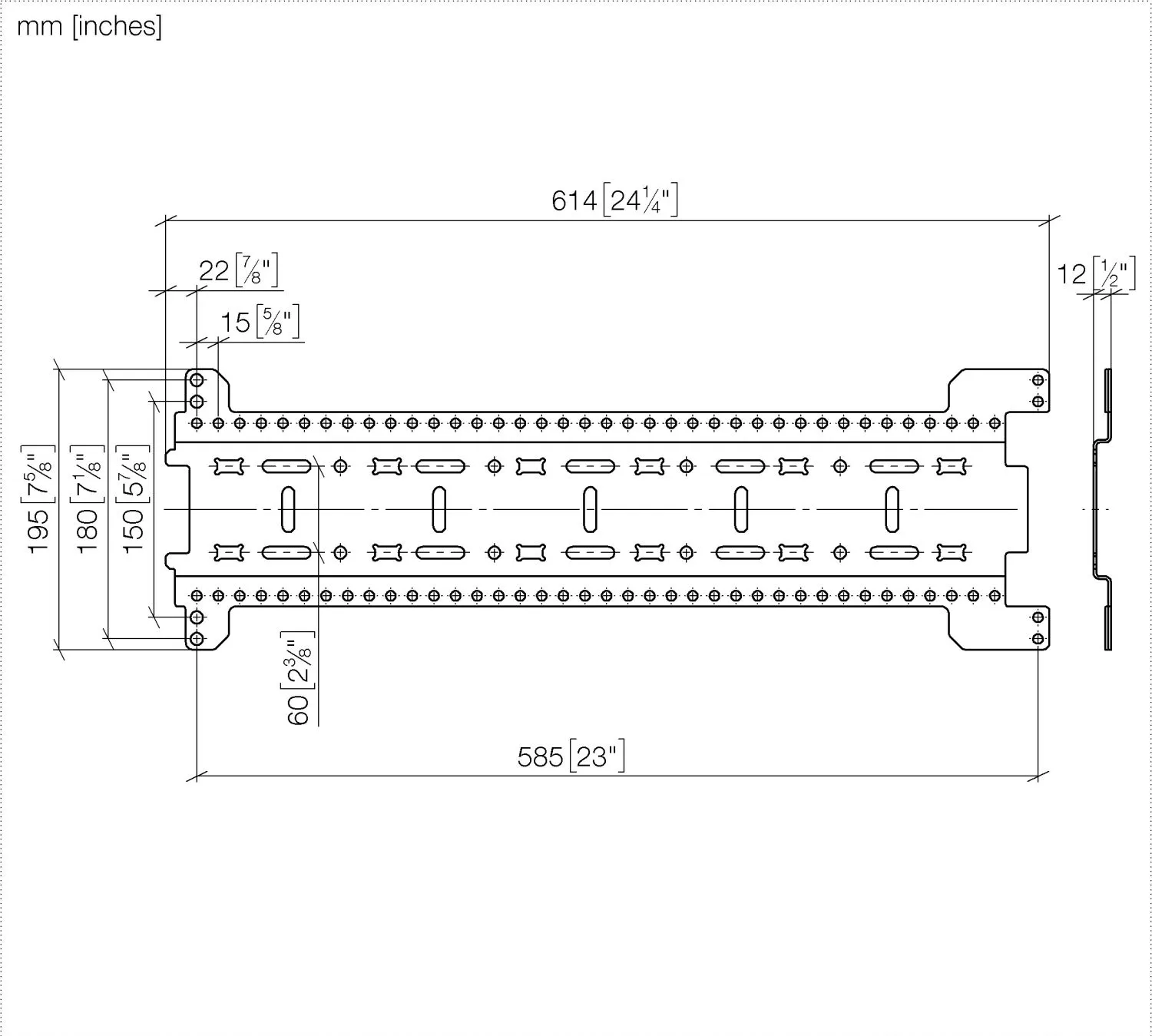 Dornbracht xGRID Montageschienen Set - Breite 555 mm, Höhe 135 mm, Tiefe 12 mm Dornbracht xGRID Montageschienen Set - Breite 555 mm, Höhe 135 mm, Tiefe 12 mm