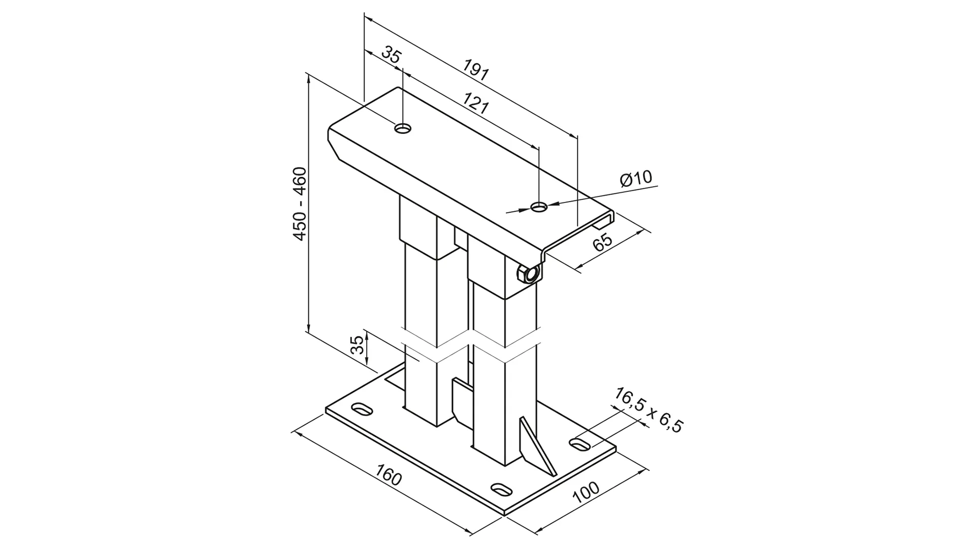 Zubehör Fußkonsole FMORV HD45-4, RAL 9016 Zubehör Fußkonsole FMORV HD45-4, RAL 9016