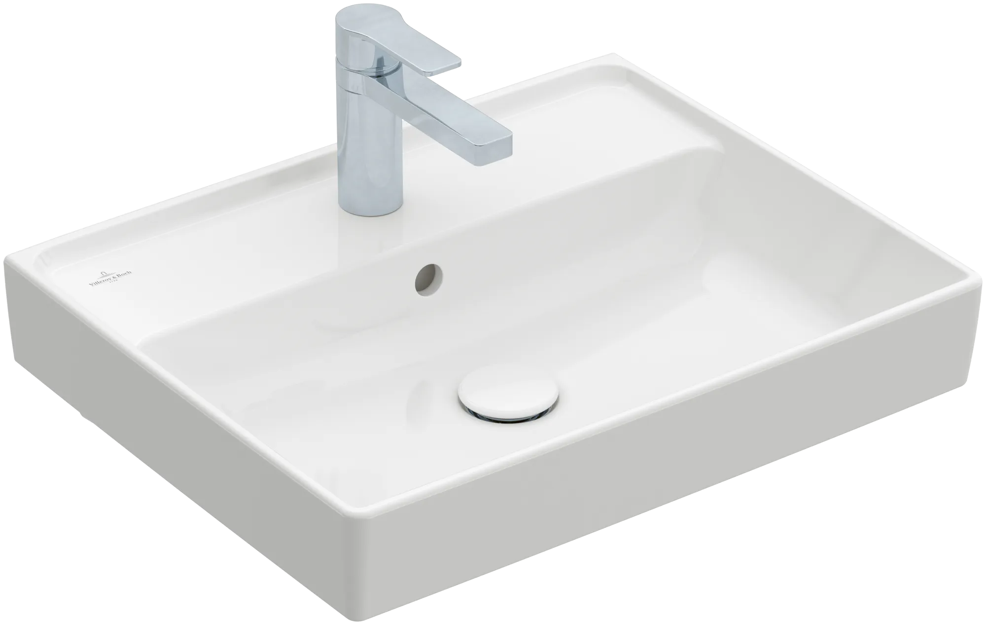 Villeroy & Boch Wandwaschtisch aus TitanCeram „Collaro“ 550 × 440 × 160 mm, mit Hahnlochbohrung, Hahnlochposition mittig in Weiß Alpin Villeroy & Boch Wandwaschtisch aus TitanCeram „Collaro“ 550 × 440 × 160 mm, mit Hahnlochbohrung, Hahnlochposition mittig in Weiß Alpin