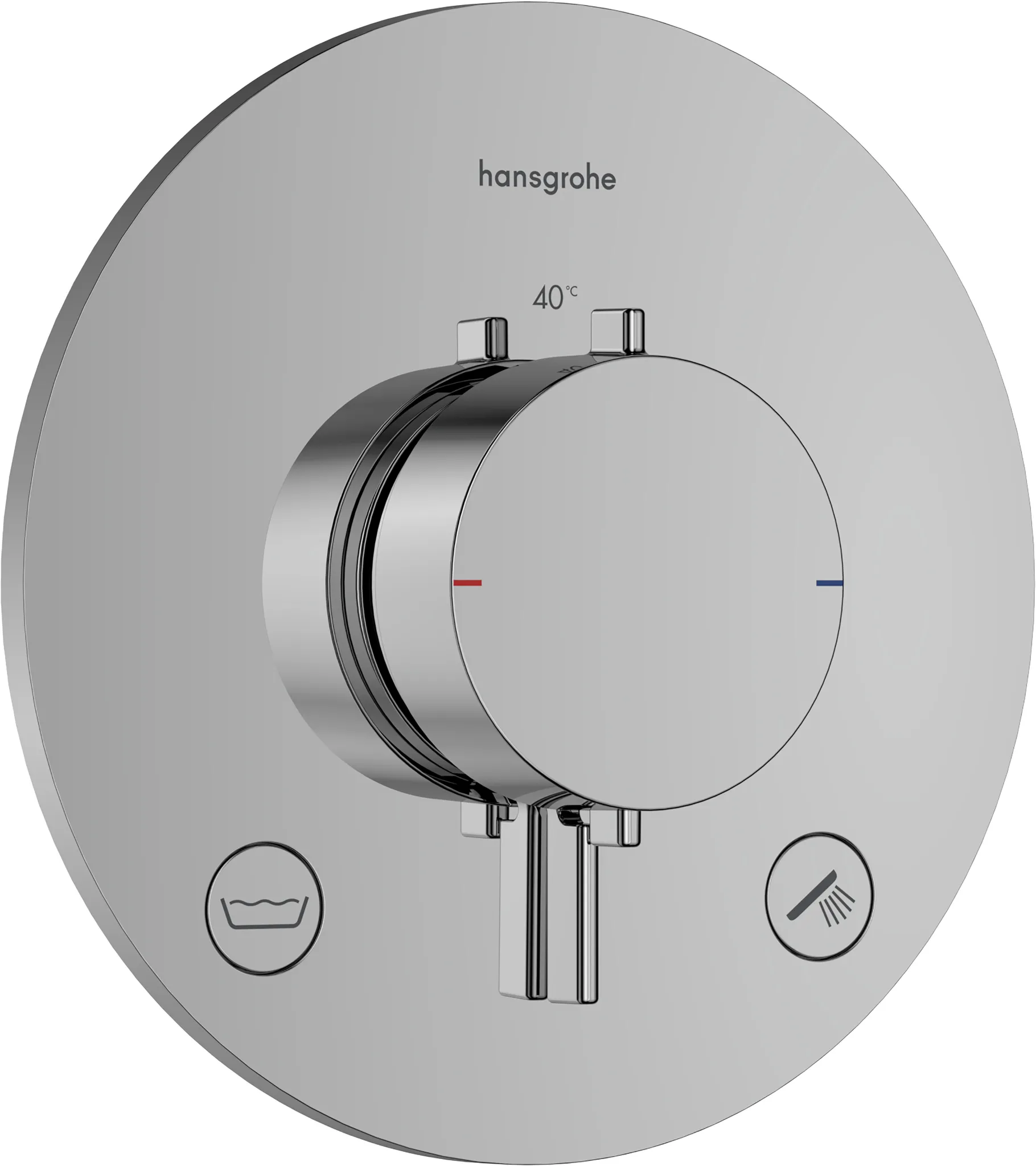 Hansgrohe Unterputz-Armatur „Ecostat Comfort S“ Ausladung 0 mm in Chrom