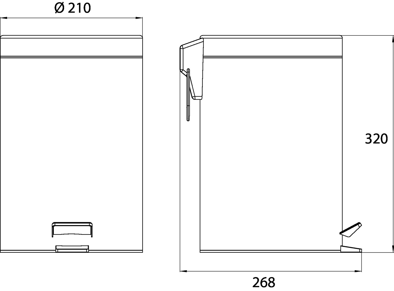 emco Abfalleimer mit Deckel „system 2“ Standmodell ⌀ 21 cm, Form rund in edelstahl