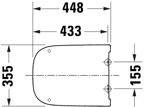 Duravit Univ. WC-Sitz Eckig Tief 448mm Üblap., Edelstahl