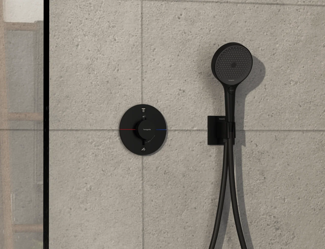 Hansgrohe ShowerSelect Comfort S Thermostat Unterputz, 2 Verbraucher, mattschwarz