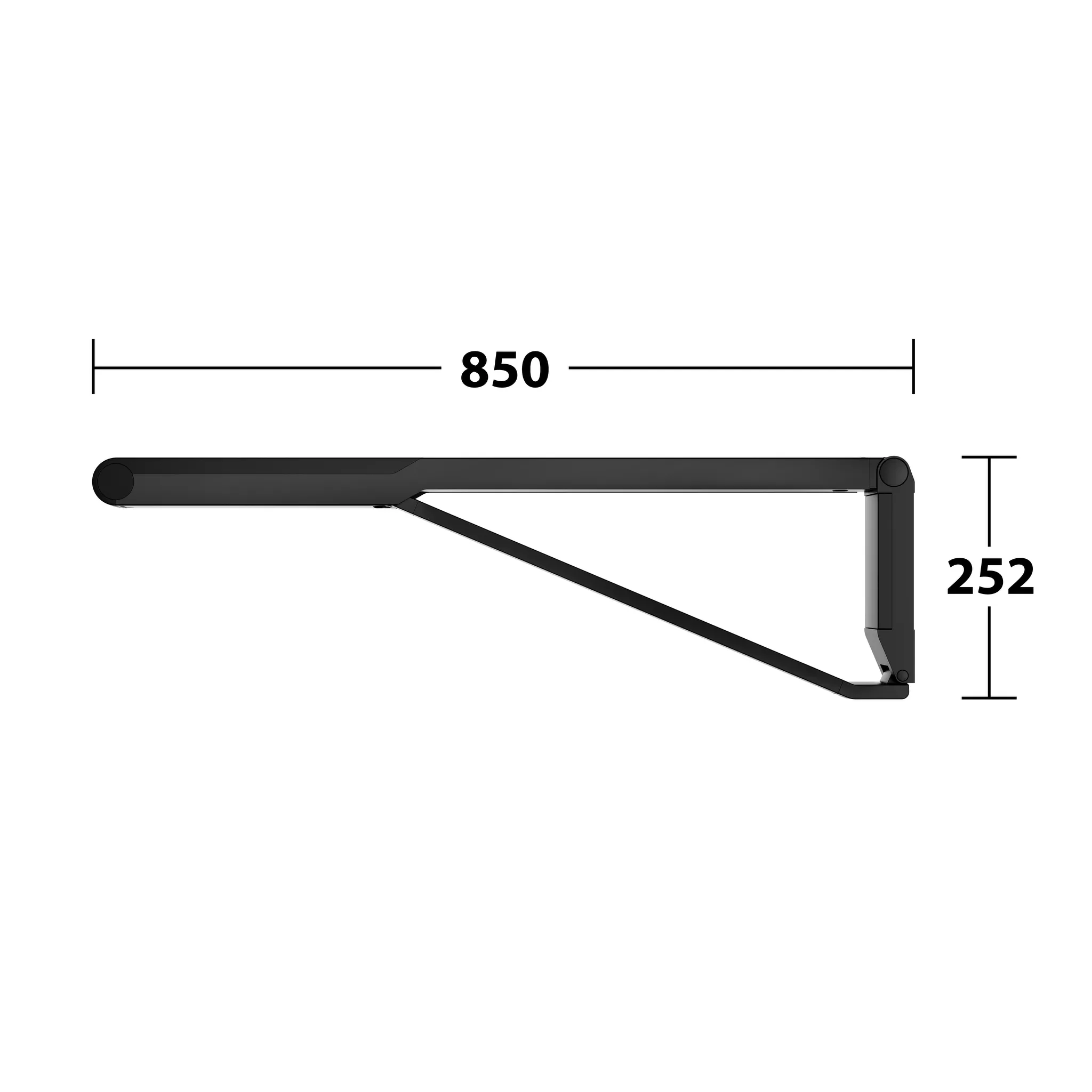 KEUCO AXESS Stützklappgriff WC 850 mm schwarz matt/schwarz KEUCO AXESS Stützklappgriff WC 850 mm schwarz matt/schwarz