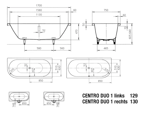 Kaldewei Badewanne „Centro Duo 1“ eck, asymmetrisch rechteck 170 × 75 cm, links mit Überlaufbohrung, in alpinweiß Kaldewei Badewanne „Centro Duo 1“ eck, asymmetrisch rechteck 170 × 75 cm, links mit Überlaufbohrung, in alpinweiß
