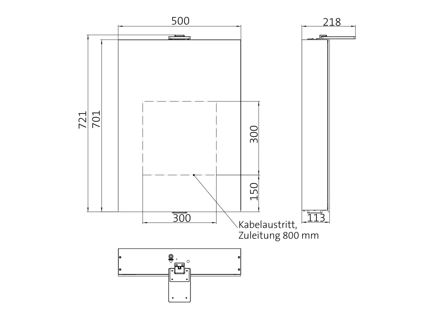 Lichtspiegelschrank flat IILED-Leuchte, Aufputz,mit Waschtischbeleuchtung,1 Tür, 500mm
