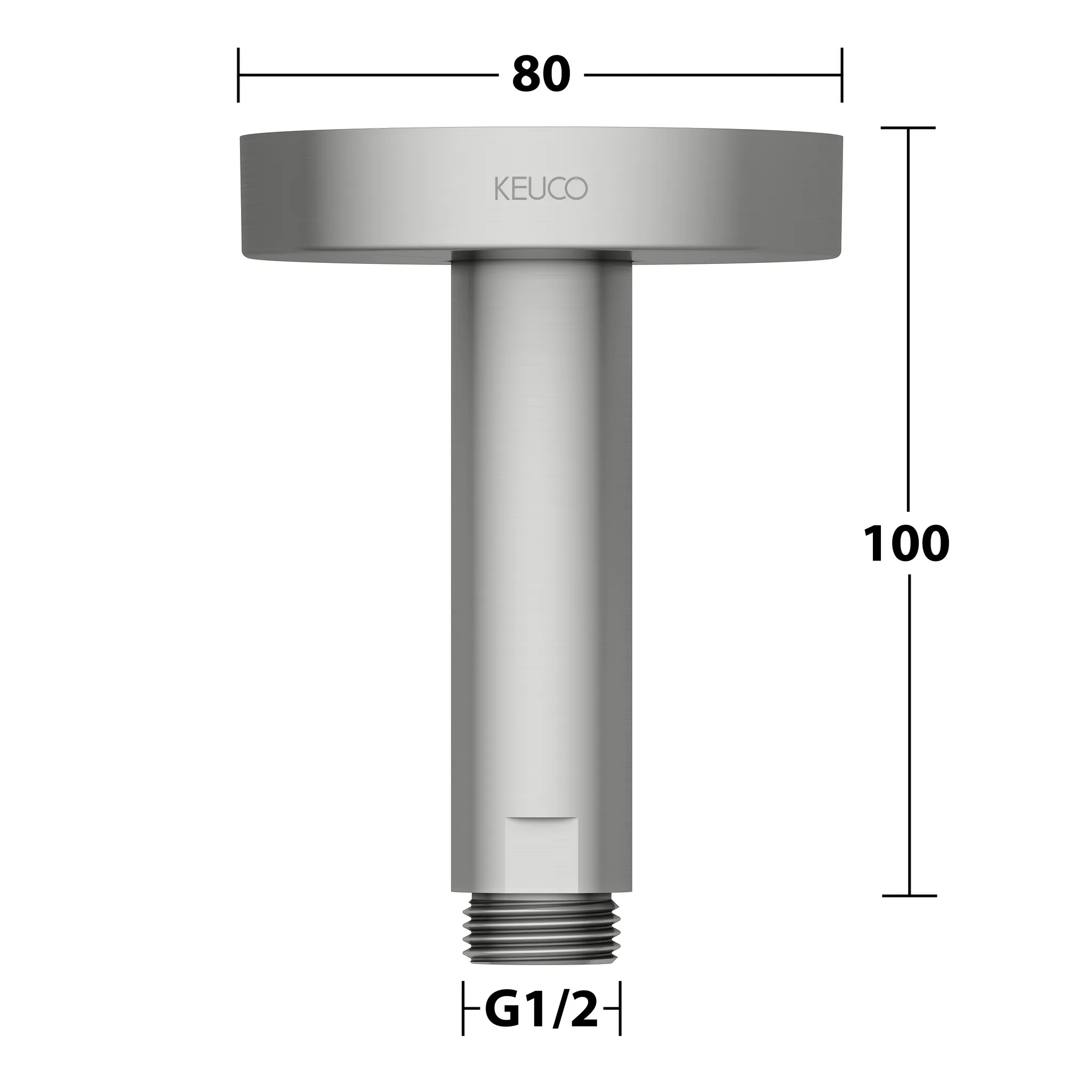 Brausen und Brausezubehör Brausearm Deckenanschluss 100 mm Edelstahl-finish rund